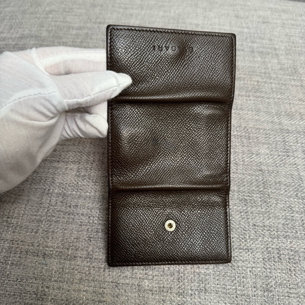 BVLGARI 6-Hook Key Holder – Brown Grained Leather – Made in Italy - Picture 14 of 14